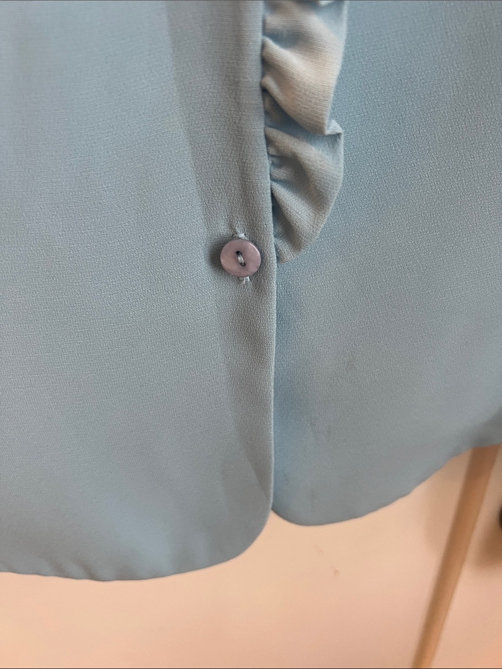 Pendleton Light Blue Ruffle Front Blouse - Picture 7 of 7